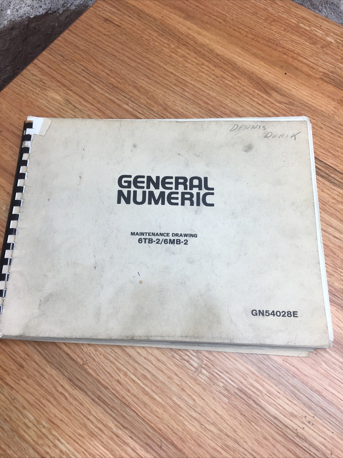 General Numeric 6TB-2/6MB-2 Maintenance Drawing Manual GN54028E