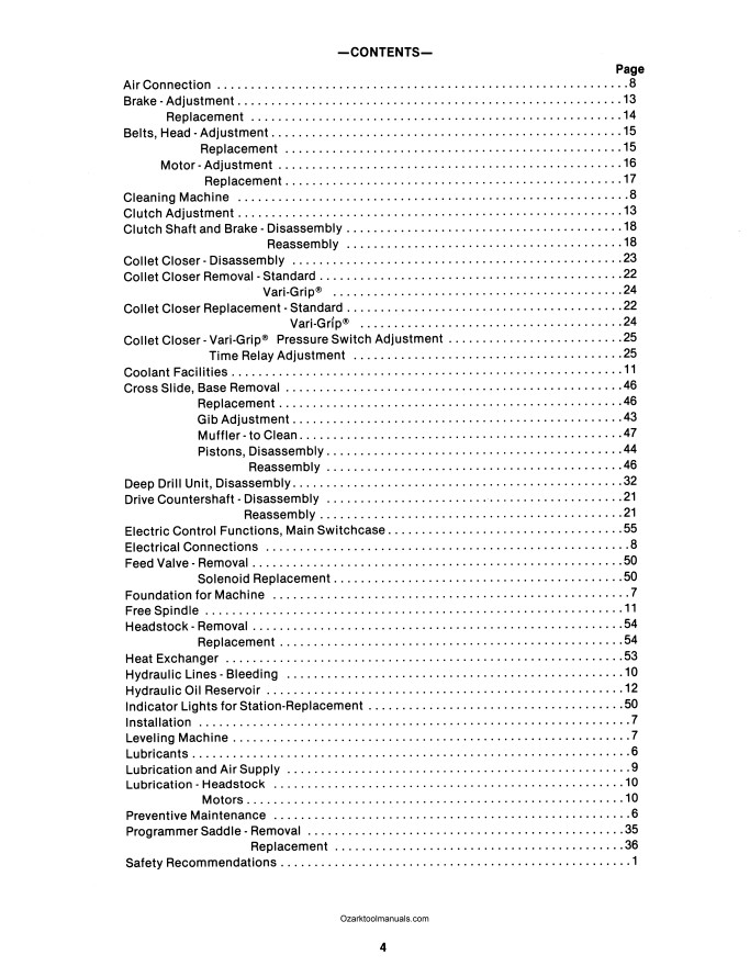 HARDINGE DSM-A Automatic Turret Metal Lathe Maintenance Manual 1281