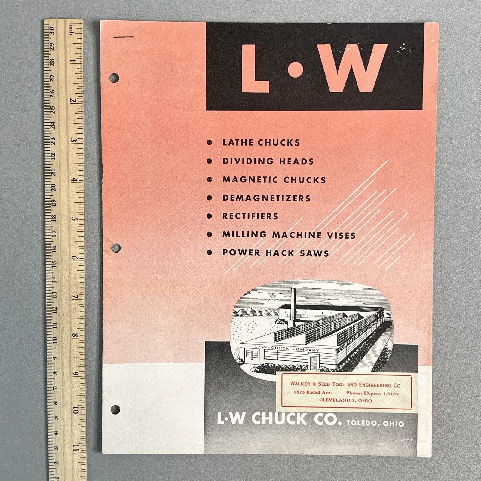 Vtg 1950s LW Chuck Co Catalog Toledo Ohio Lathe Dividing Head Power Hack Saw OH