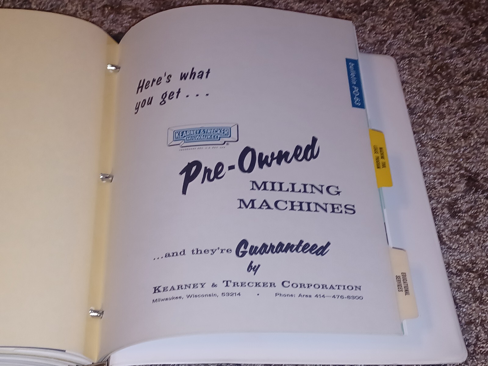 1975 KEARNEY & TRECKER MILLING BORING MACHINES Book SALES CATALOG MILWAUKEE TOOL