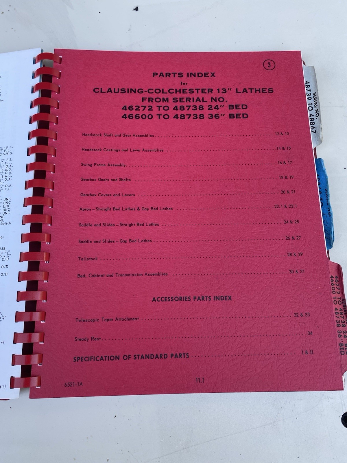 Clausing Colchester 13” Dealer Master Parts Catalog & Instruction Manual