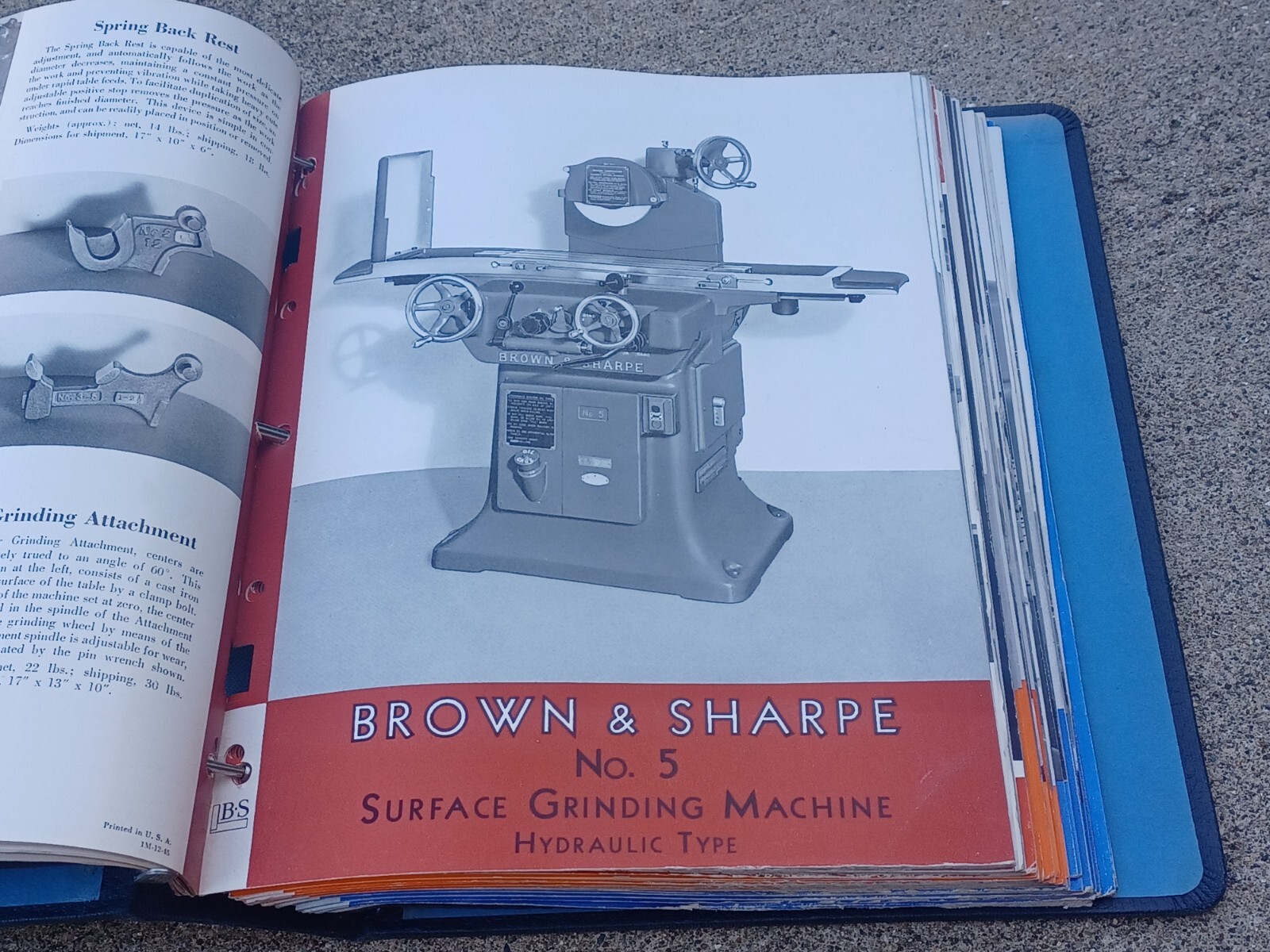 1950’s Brown & Sharpe GRINDING CUTTING MACHINES Binder Book SALES CATALOG TOOLS
