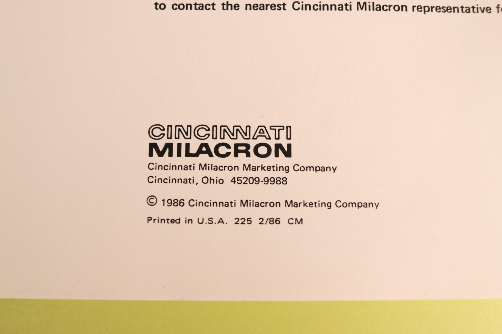 Cincinnati Milacron Acramatic 900 MC Control Programming Manual 1986