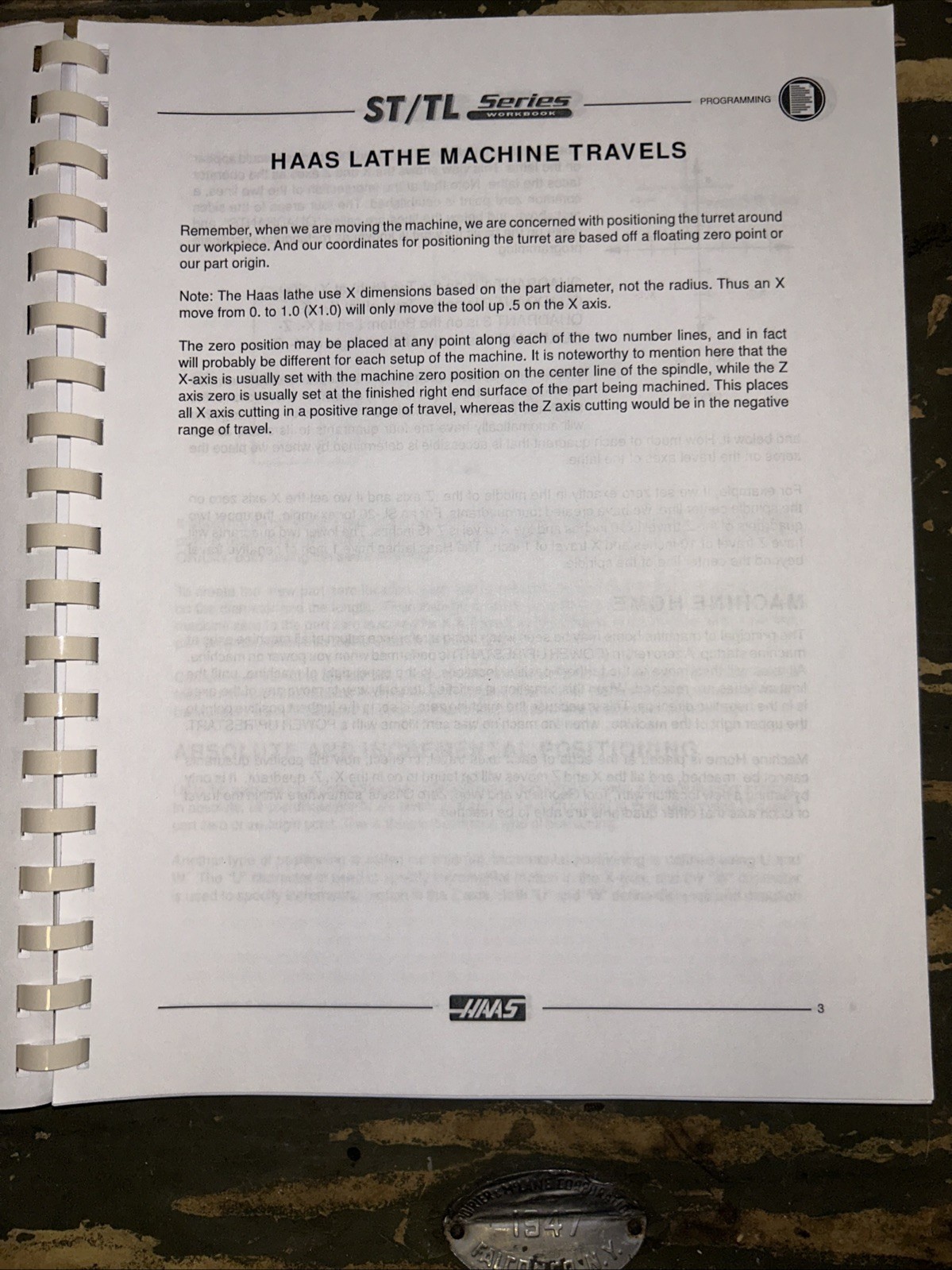 HAAS Automation Inc. Lathe Series Programming Workbook 2015 F11