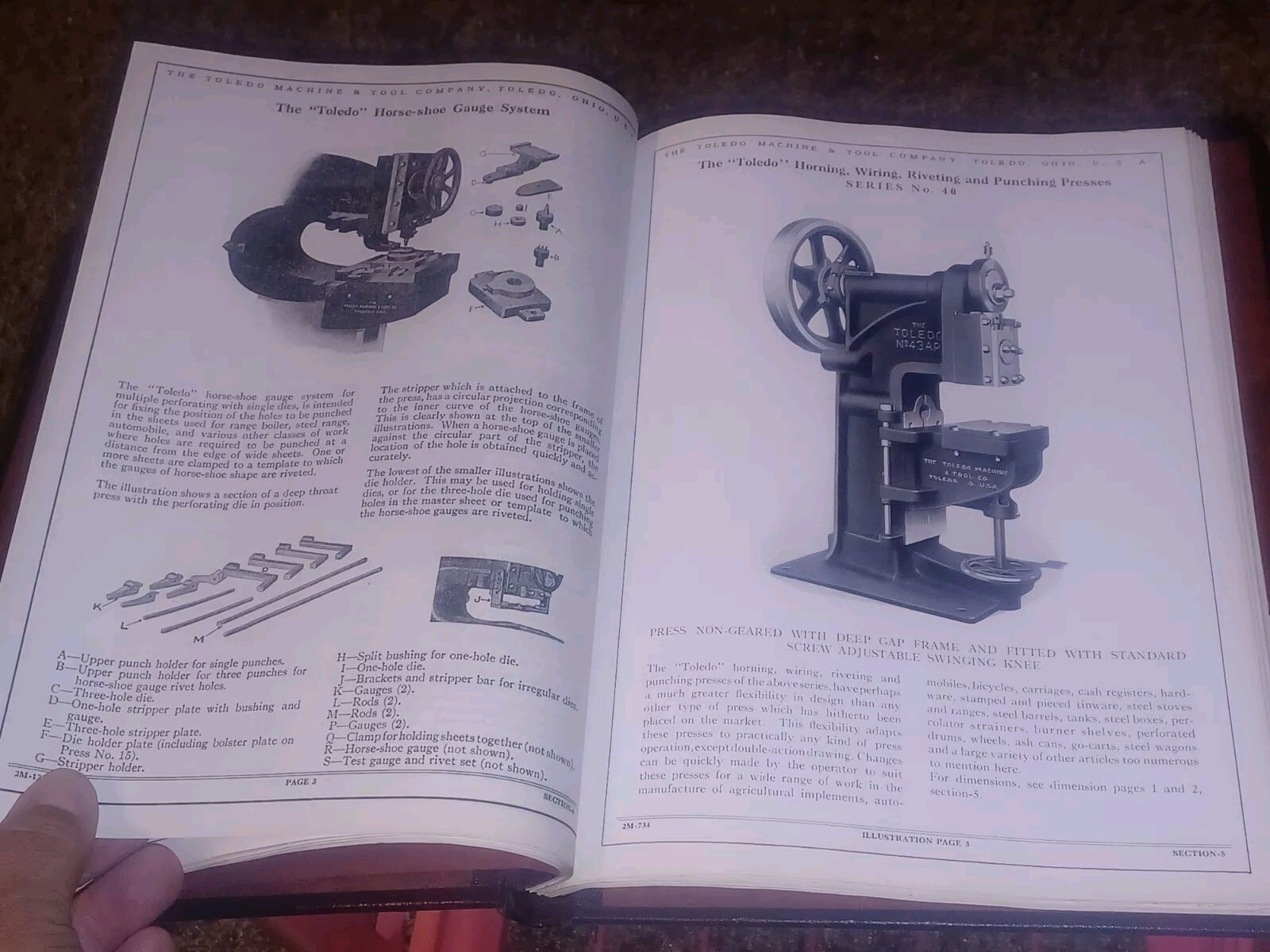 OLD Toledo Ohio Machine & Tool Catalog Book Presses Machinery Dies SHEET METAL