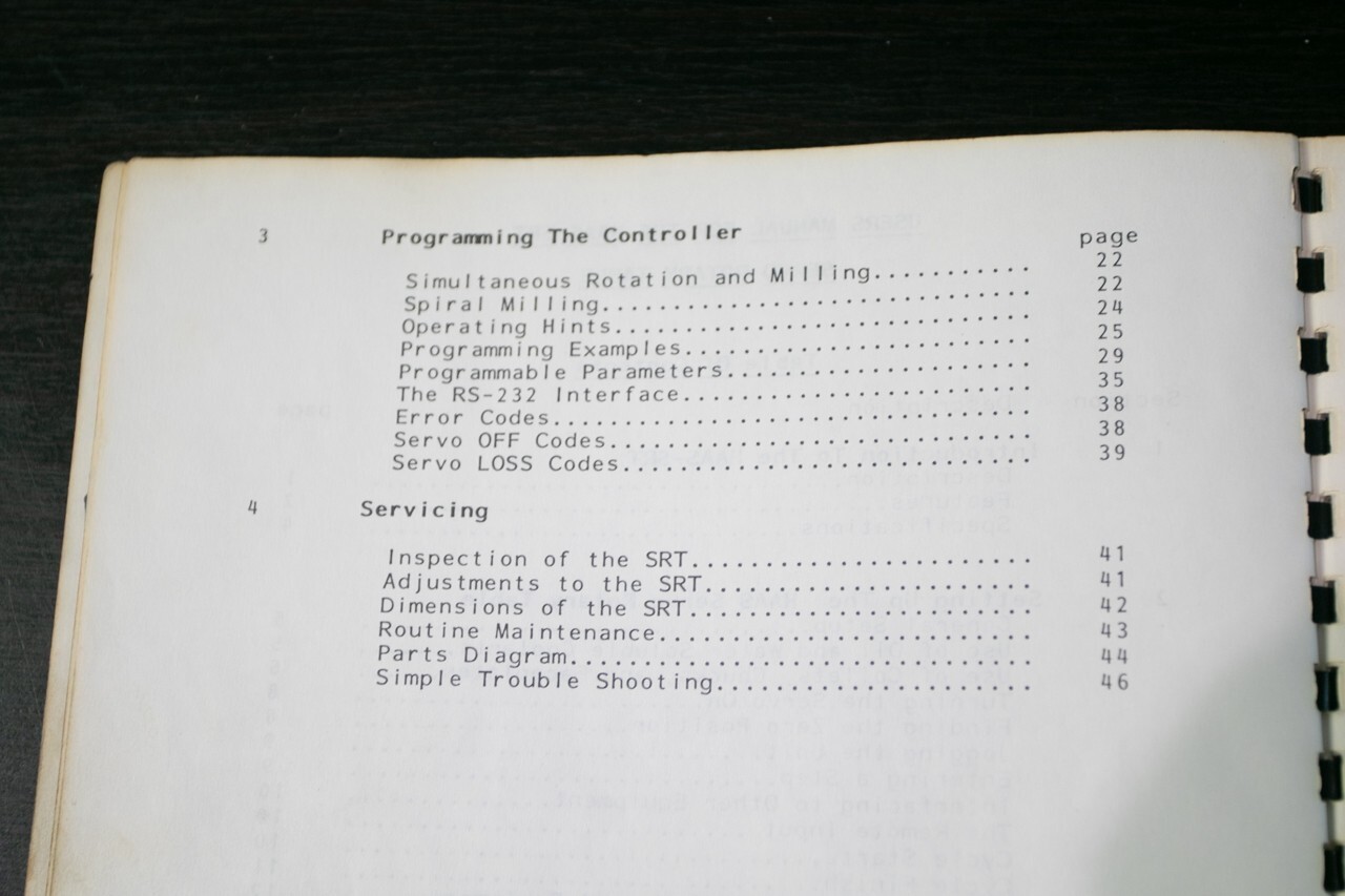 Haas SRT Programming, Operations Manual