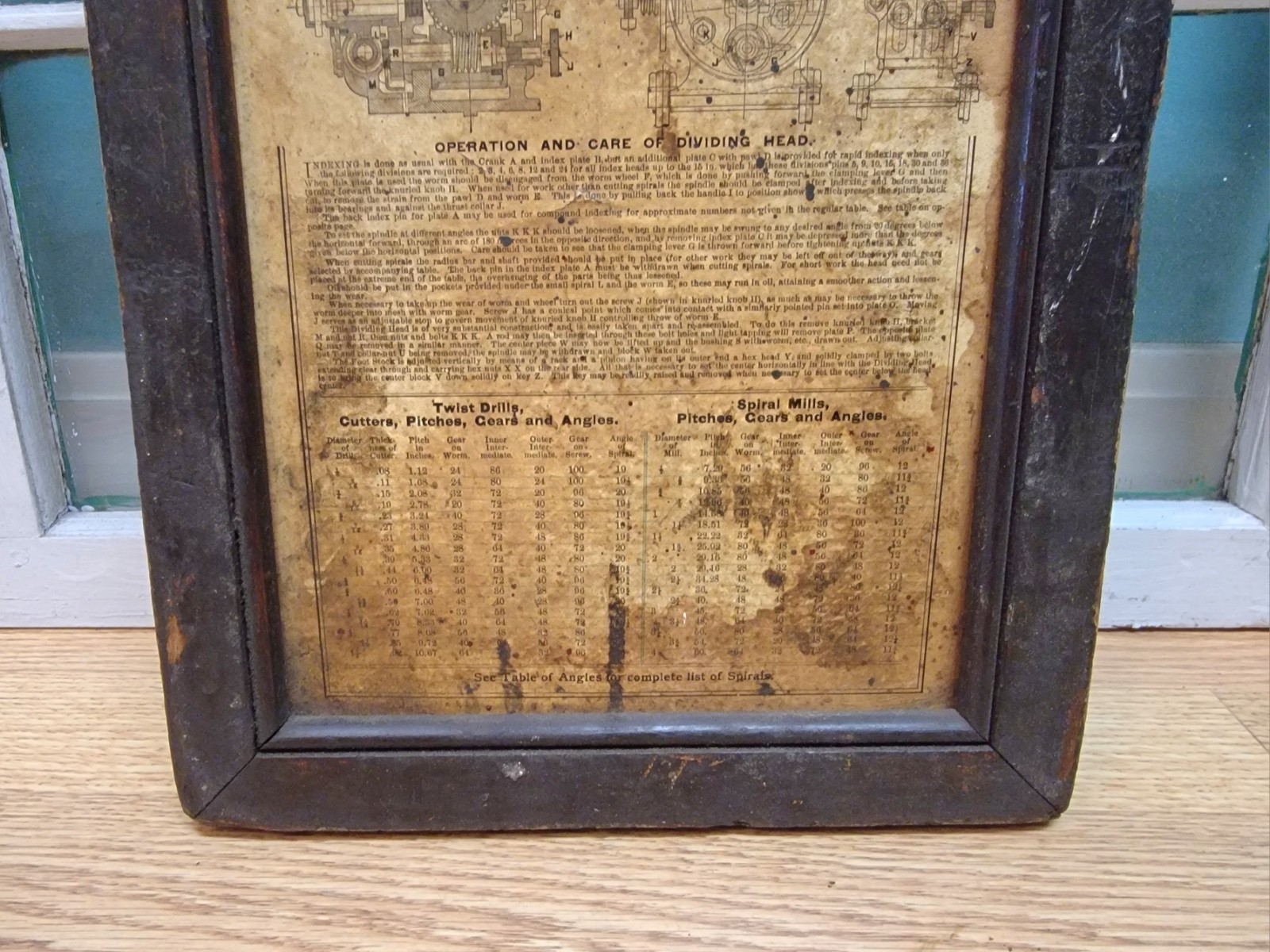 Vintage Framed Hendey-Norton Universal Milling Machine Instructions & Tables