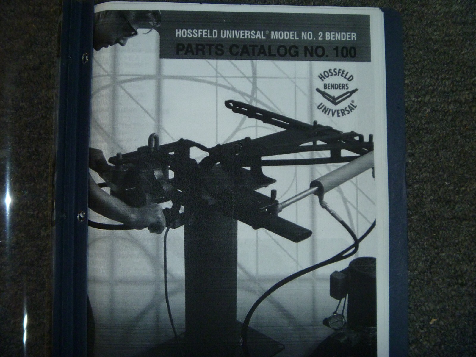 Hossfeld Universal Model No.2 Bender Parts Catalog Manual PN 100 xz