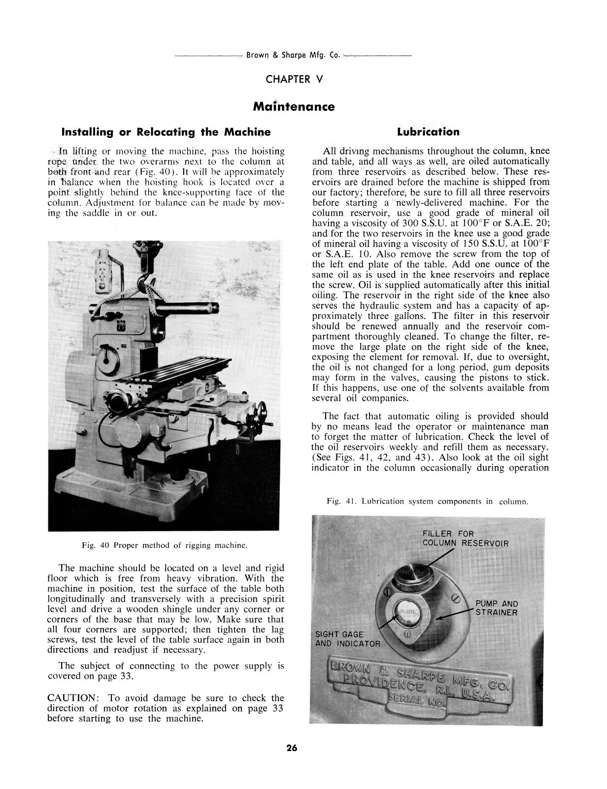 Brown & Sharpe Dynamaster Milling Mach 203, 303, 205, & 305 Op-Maint Manual 1805