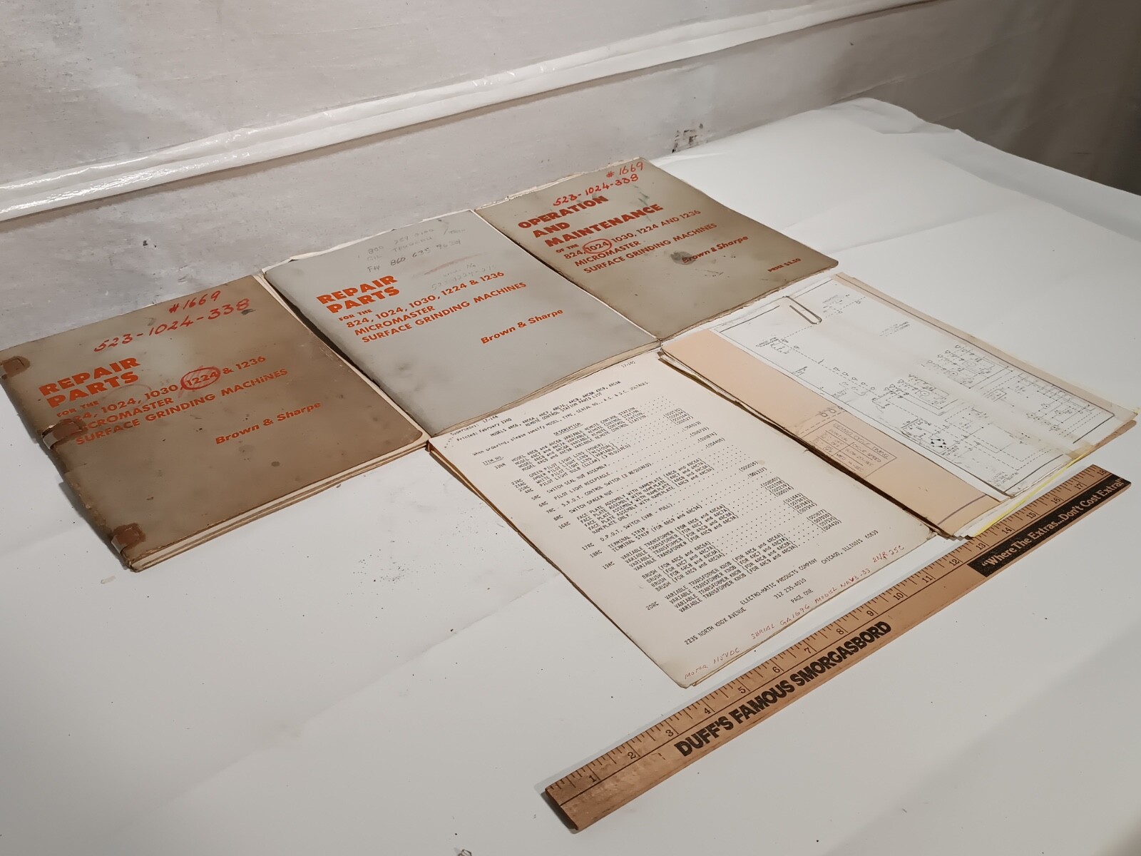 Brown & Sharpe Micromaster 824 1024 1030 1224 & 1236 Surface Grinder Manuals