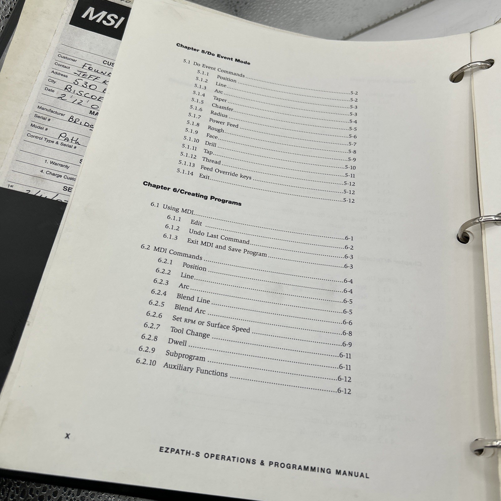 ROMI EXPATHS OPERATIONS AND PROGRAMMING MANUAL 11043166 See Pics