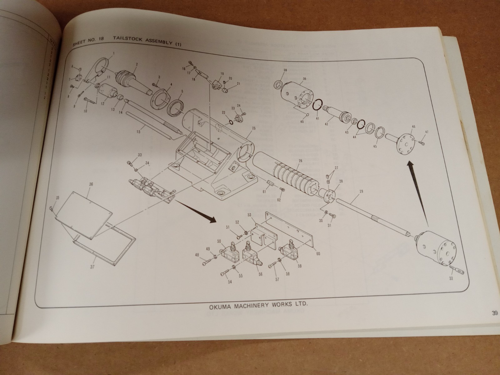 Okuma LB15 CNC Lathe with OSP5000L Parts Book, Pub. No. 2206-E-R1