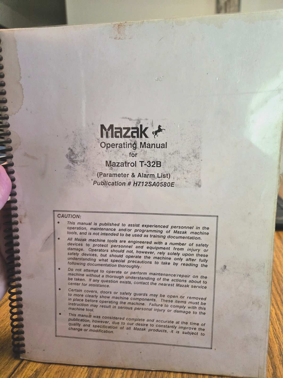 Mazak Operating Manual for Mazatrol T-32B (Parameter & Alarm List)