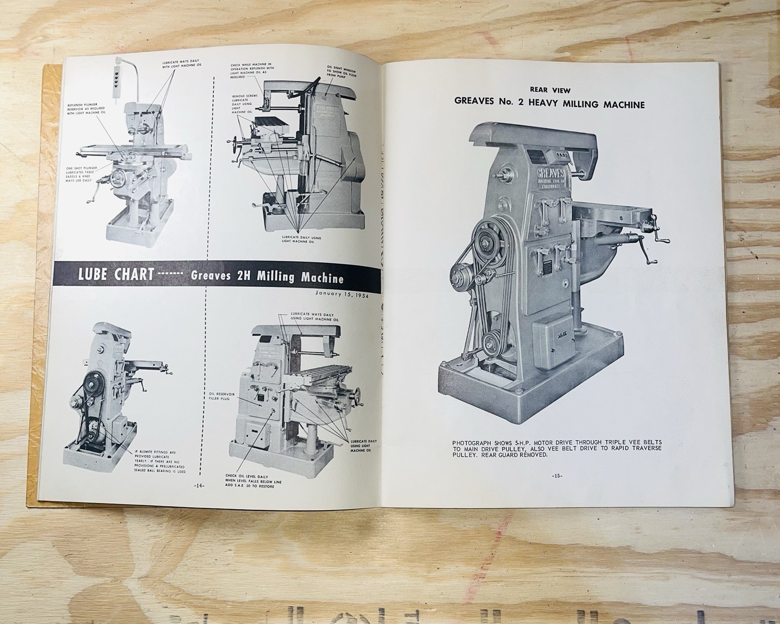 Vintage 1954 Greaves No. 2 Heavy Milling Machine Manual – Original