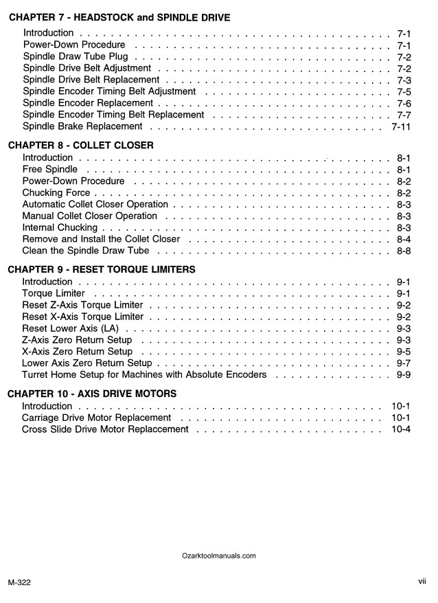 HARDINGE Conquest T42 T42-L T42SP CNC Metal Lathe Service & Maintenance Manual