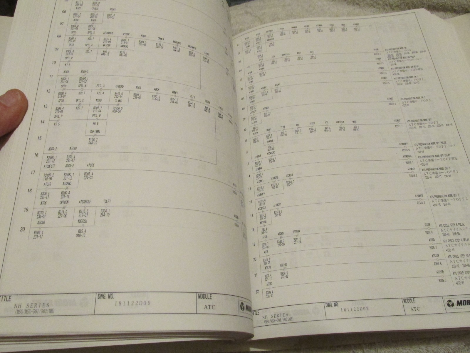 Factory Mori Seiki Electrical Circuit Ladder Diagram NH series MSX-501 OEM BOOK