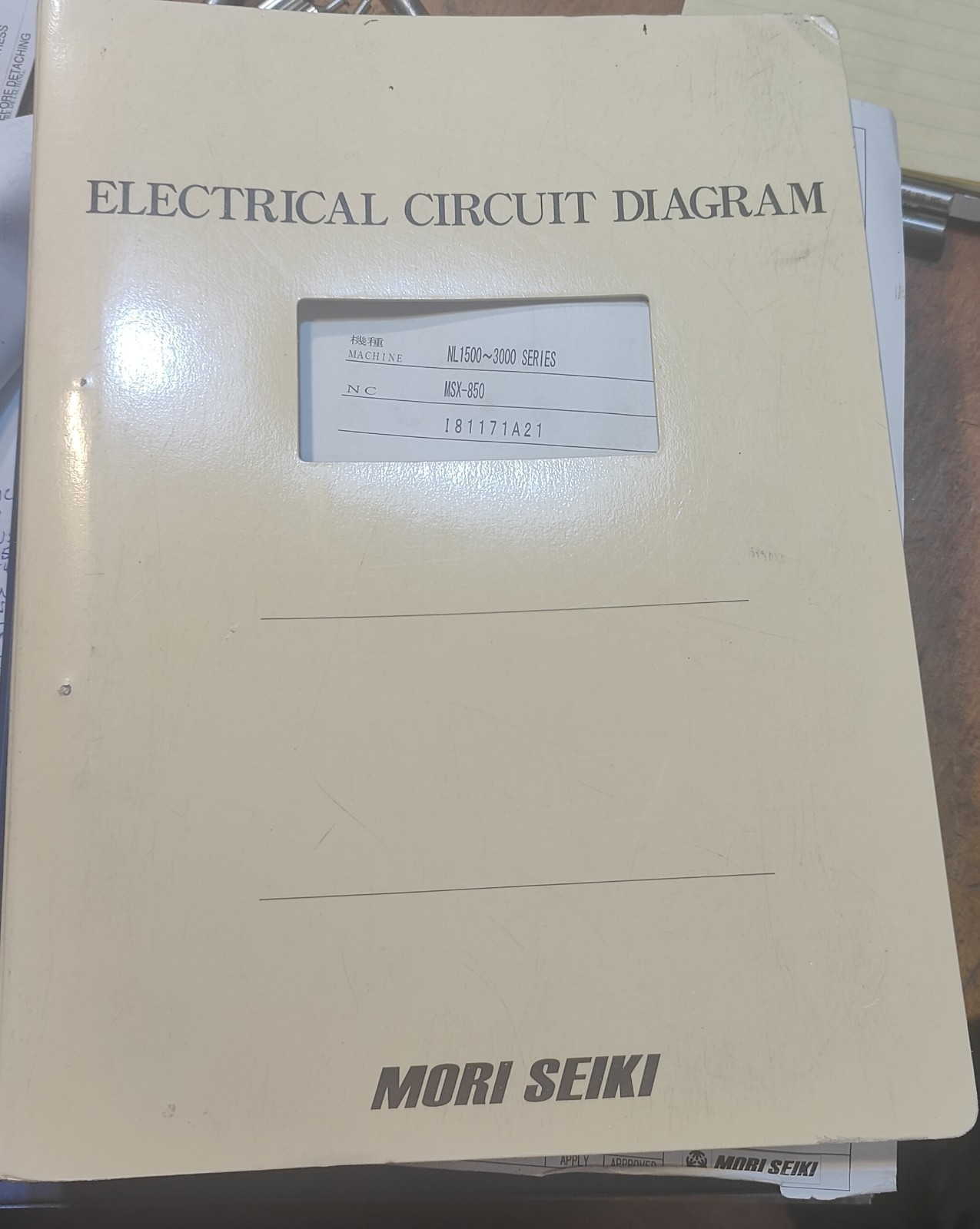 Mori Seiko NL Series Electrical Circuit Diagram Instruction Manual NL1500 – 3000