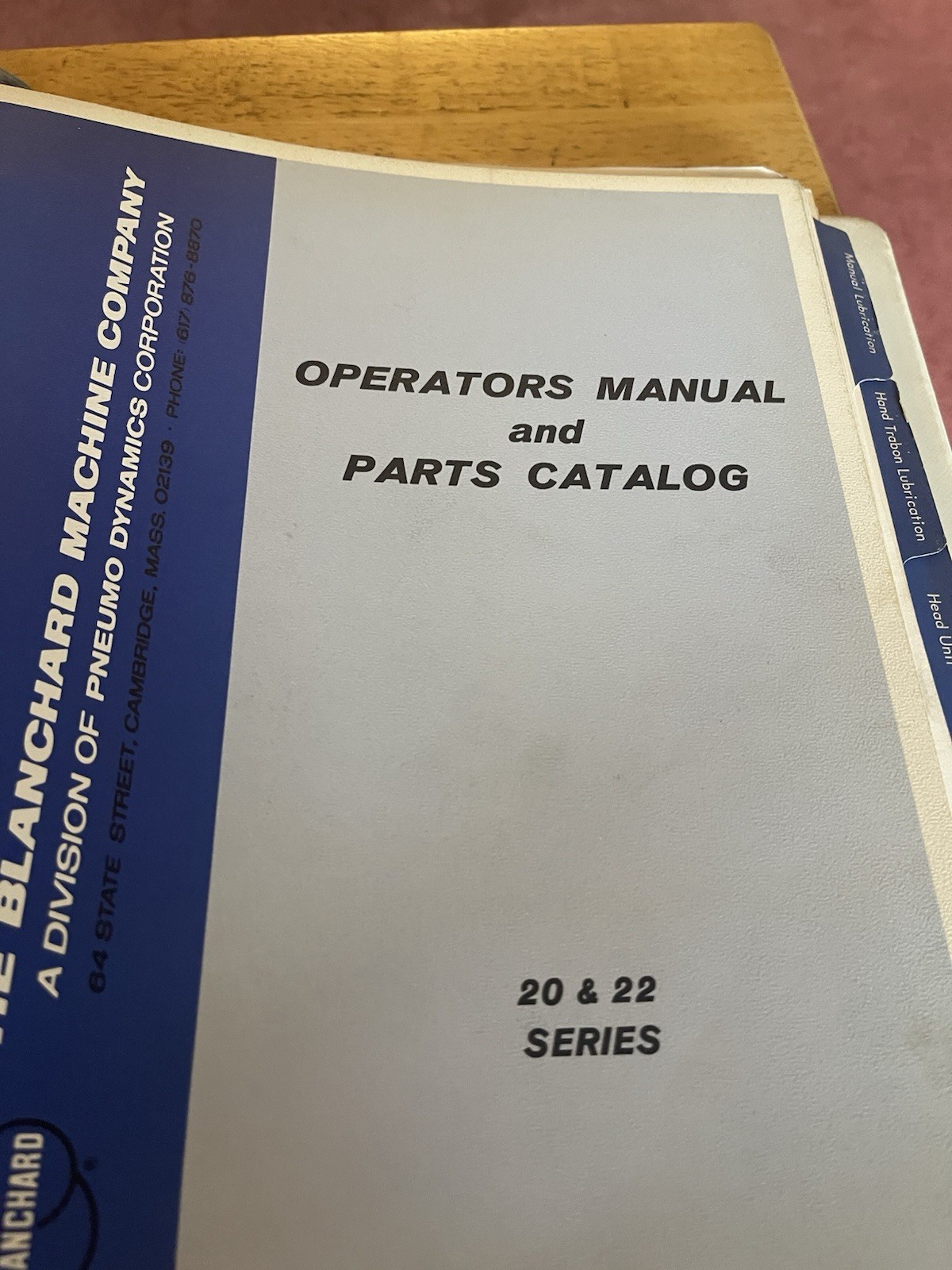 Blanchard Vertical Spindle Rotary Table Surface Grinders Manual