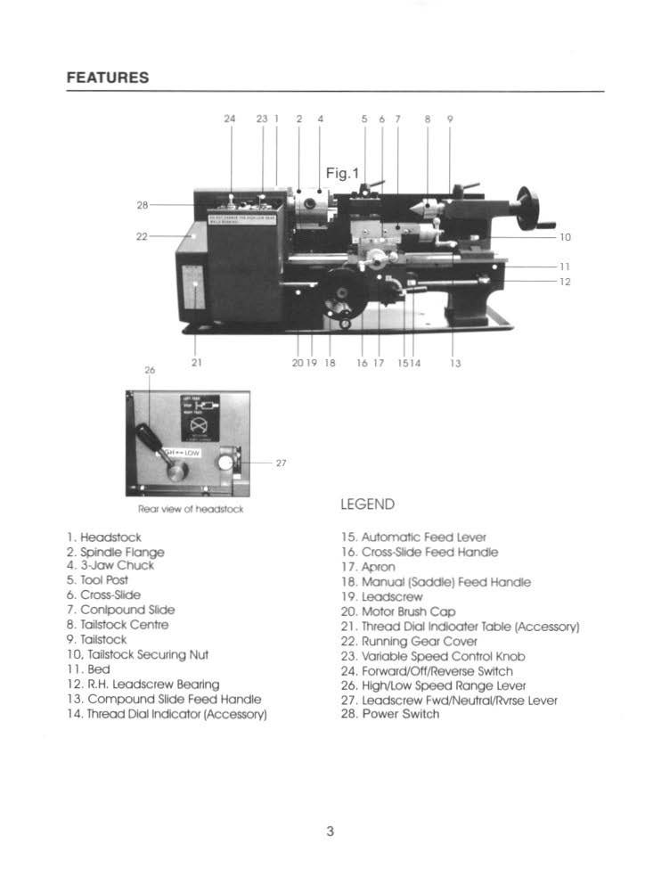 7×10″ Model Variable Speed MINI-LATHE Operator & Maintenance Manual Fits Enco