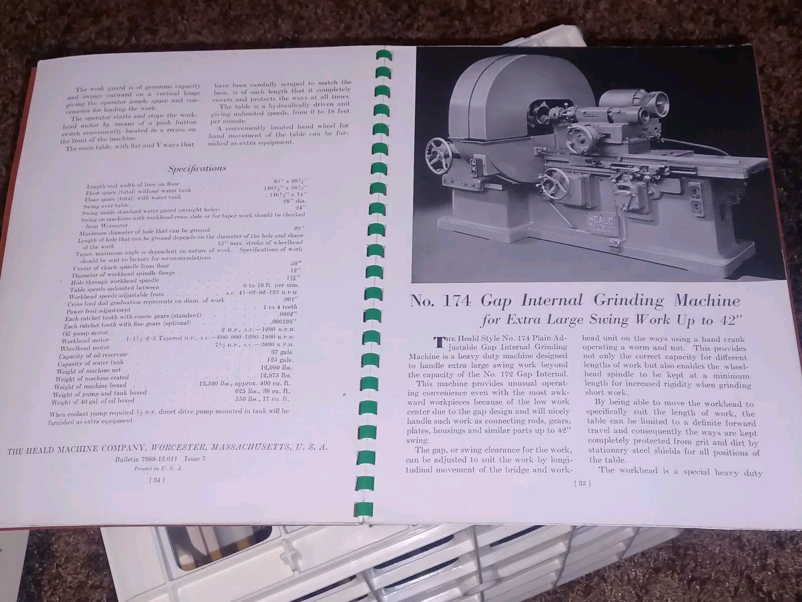 HEALD COMPANY Precision GRINDING BORING Borizing MACHINES CATALOG BOOK Issue 11