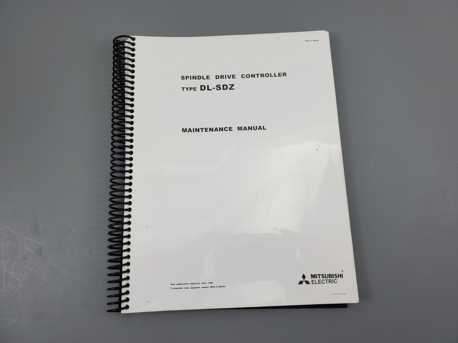 Mitsubishi Spindle Drive Controller type DL-SDZ Maintenance Manual