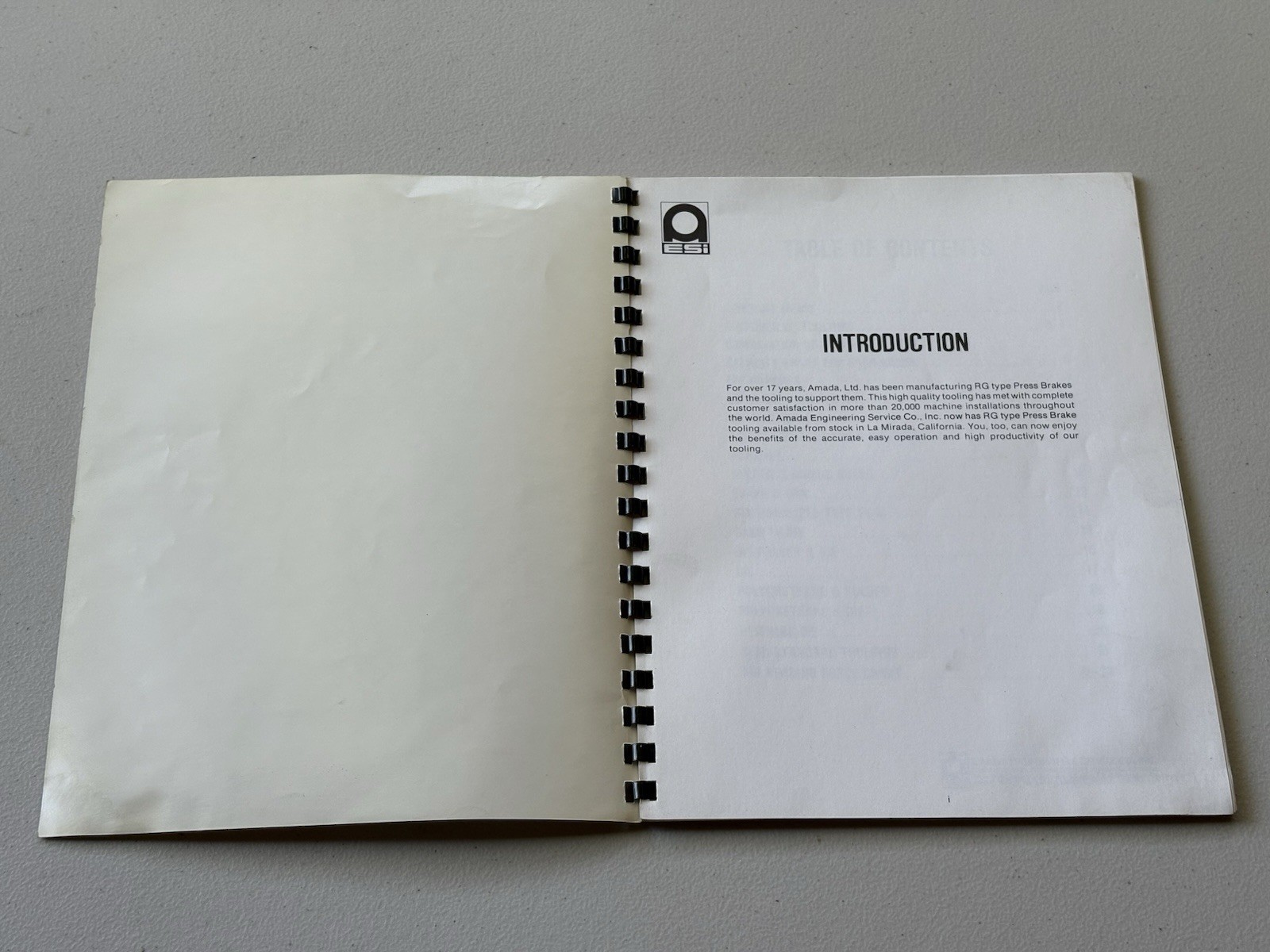 1980 Amada Bending Toolings Catalog – Dies, Punches, Force Charts – Press Brake
