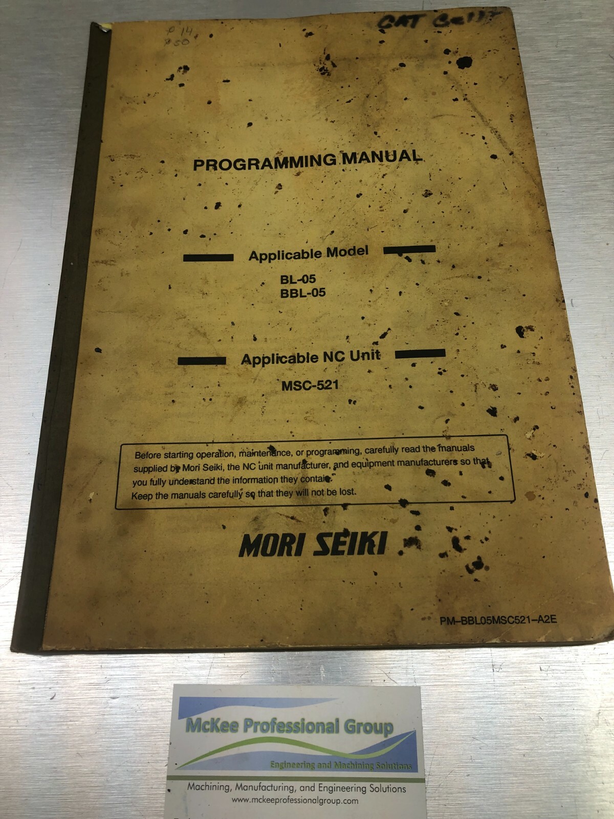 Mori Seiki Programming Manual – BL-05, BBL-05 – PM-BBL05MSC521-A2E