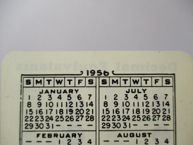(3) Machinist Helps LUFKIN Tap Gage 1956 Calendar Equivalents Calculator VG