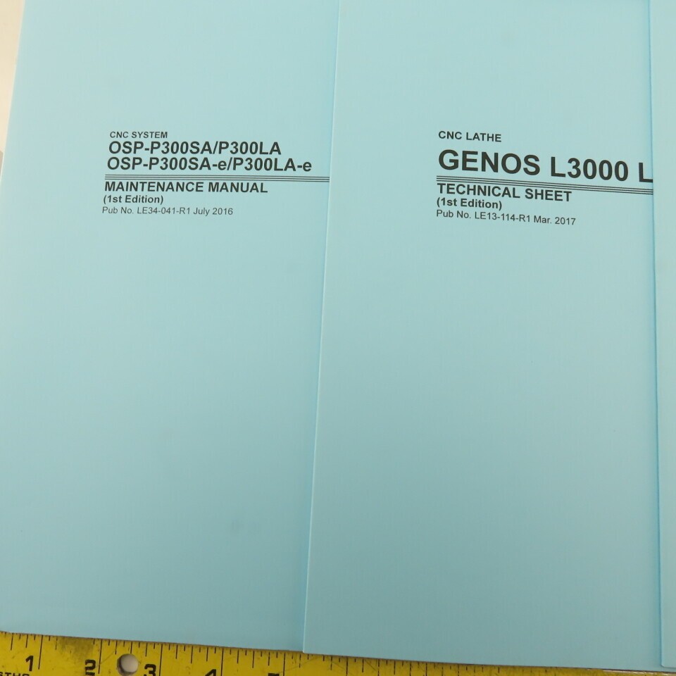 Okuma Genos L Series L3000-e Maintenance Operations Catalog Manual Bundle