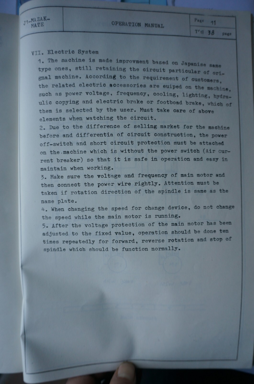 Copy of ACRATURN J1MT360 1440 Coventional Lathe Operation Manual MAZAK-MATE