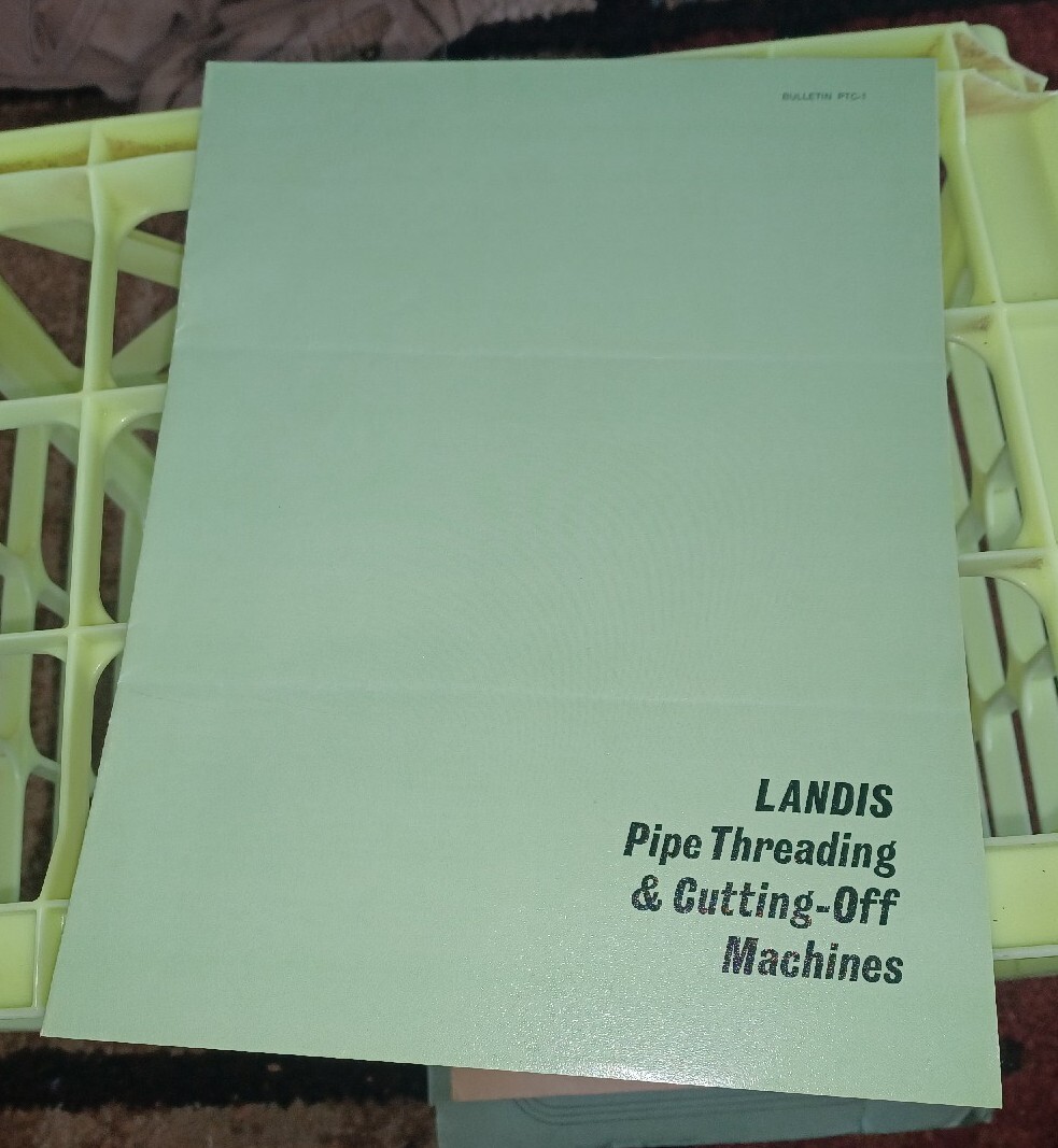 LANDIS PIPE THREADING CUTTING OFF MACHINES FLYER BOOK CATALOG Teledyne Tool VTG