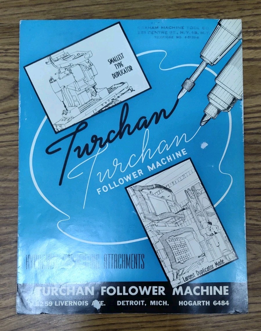Turchan Following Machine Co. Detroit, MI Brochure Sales Advertising Industrial