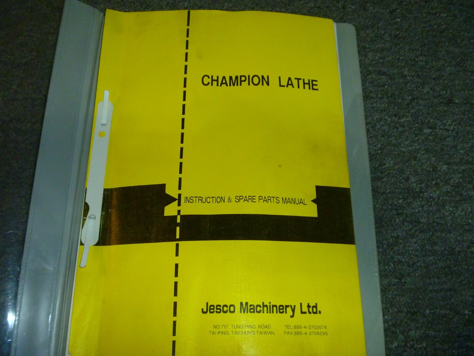 Champion LATHE Spare Parts Catalog & Owner Operator Instruction Manual