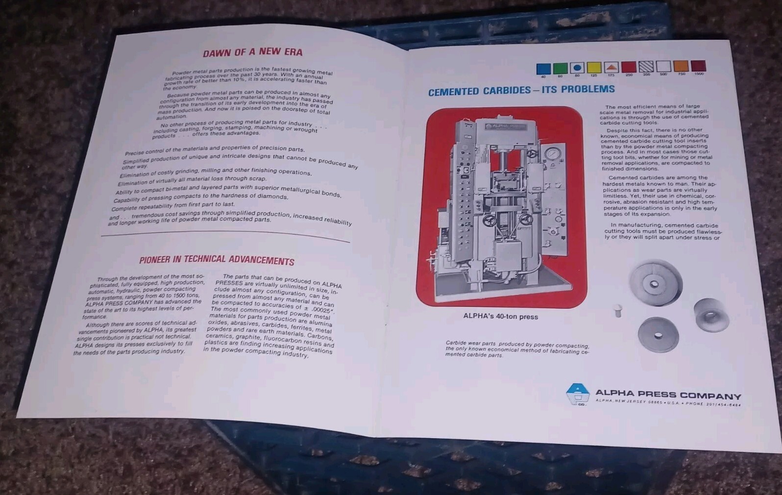 Vtg ALPHA PRESS COMPANY SALES CATALOG Machinist Tools 3 BOOK/FLYER LOT SET