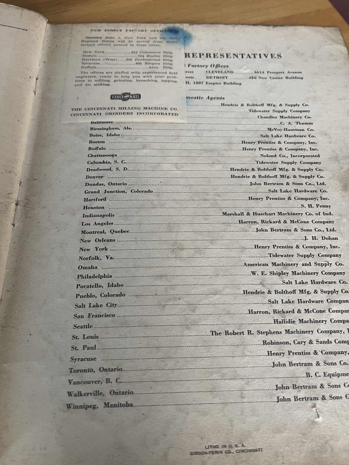 Cincinnati Milling Machine Company Service Manual Repair Parts Catalog