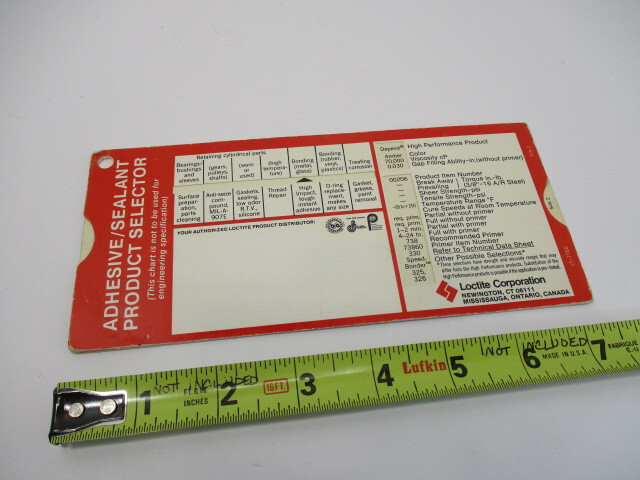 Vintage LOCTITE Product Selector Calculator, Slide Rule, 290, 277, 262, EC