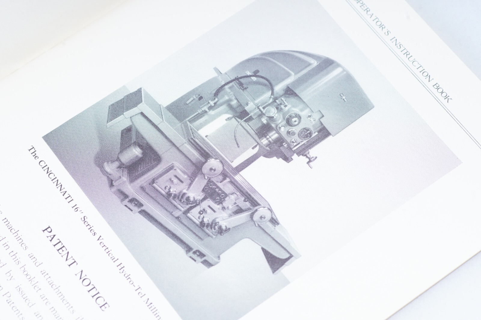 1952 Cincinnati Milling Machine Co 16″ Vertical Hydro-Tel Milling Machine Manual