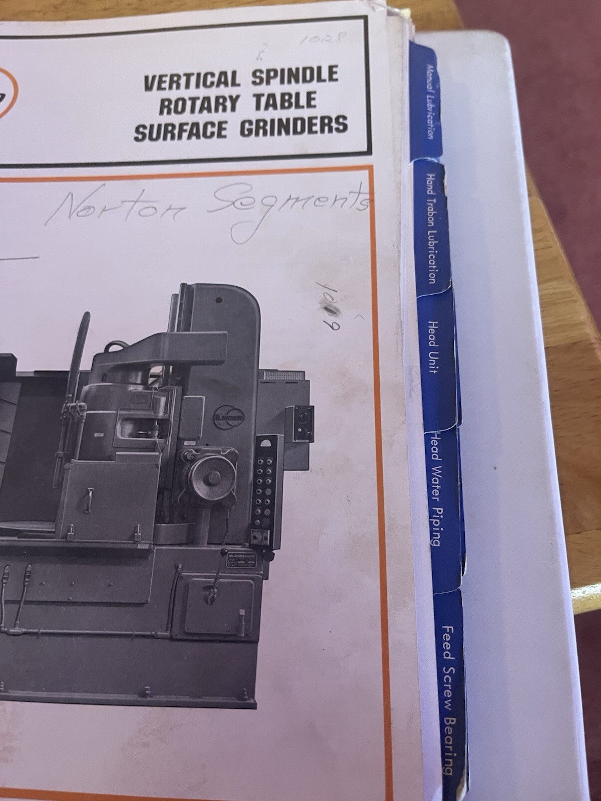 Blanchard Vertical Spindle Rotary Table Surface Grinders Manual