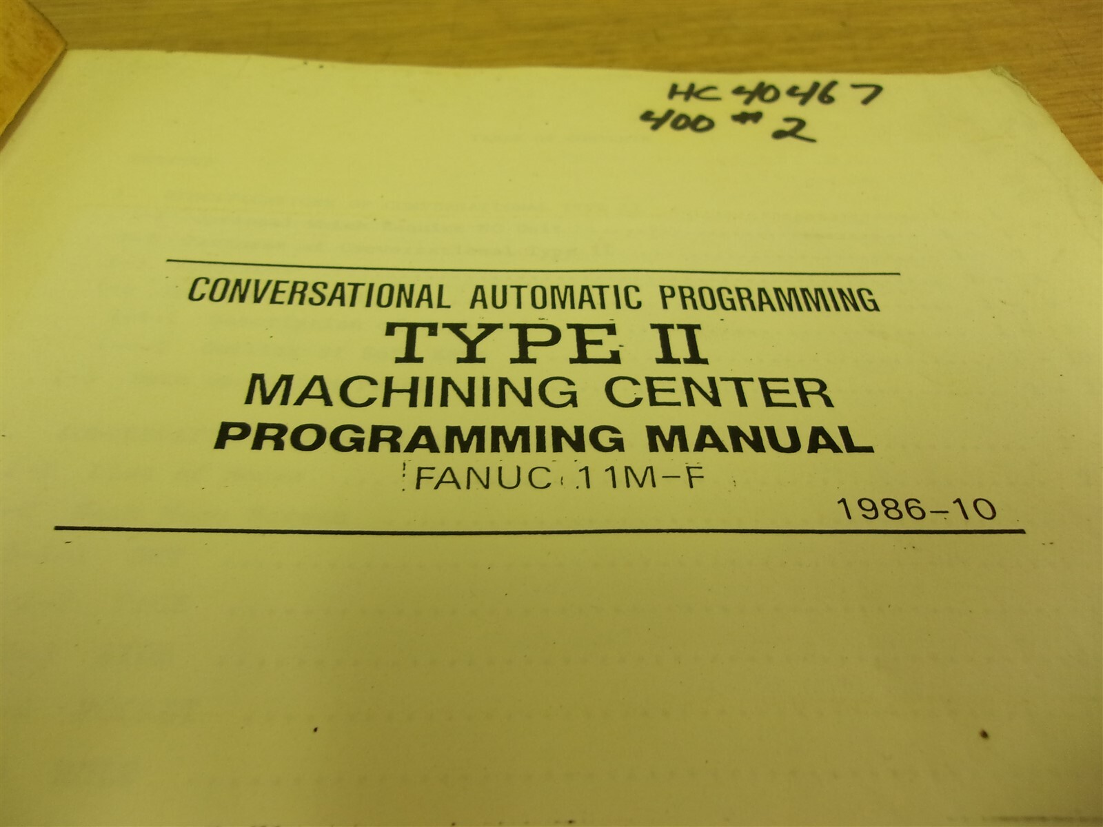 Hitachi Seiki Conversational Automatic Programing Manual Type II Fanuc 11M-F