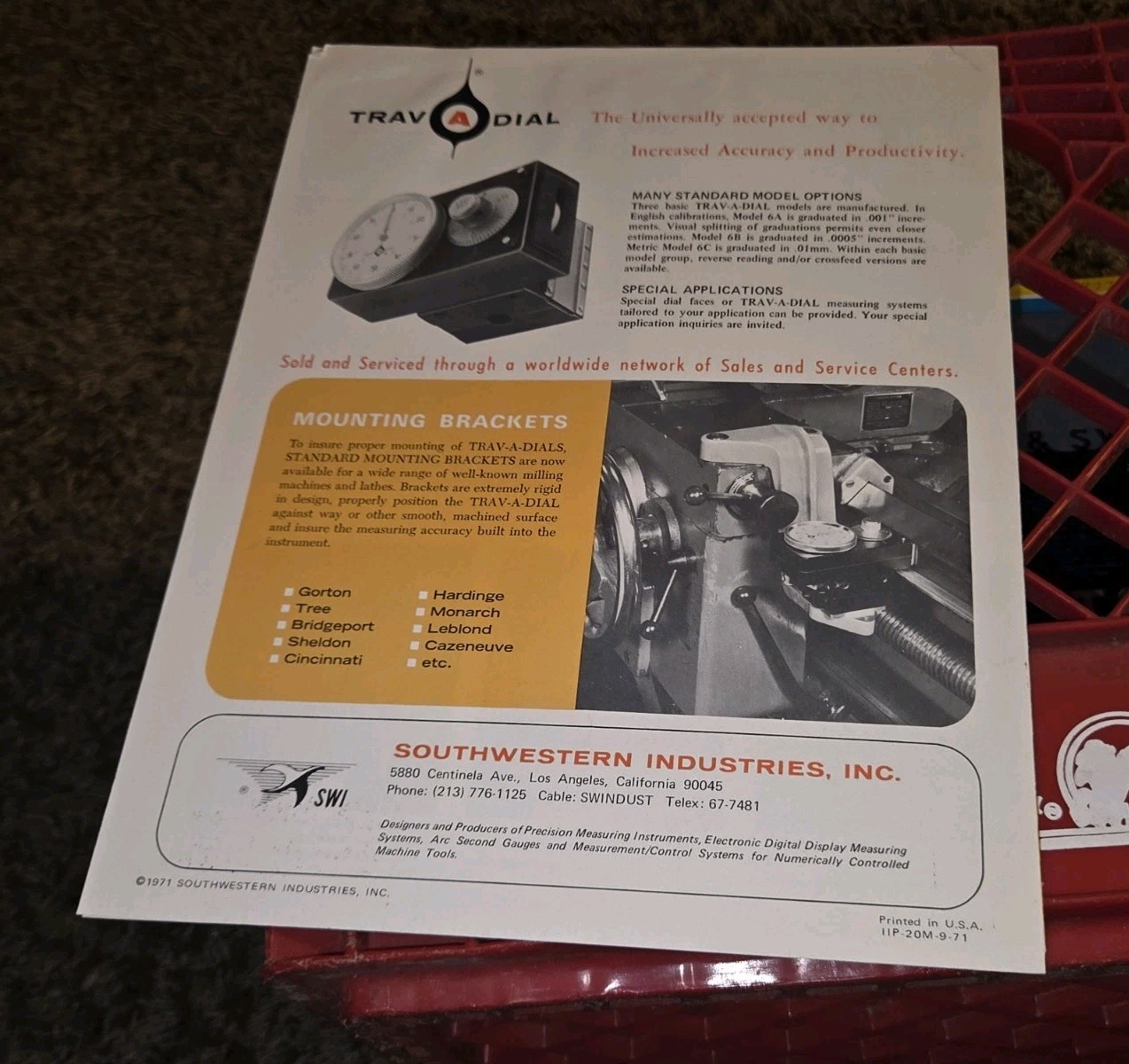 TRAV-A-DIAL HIGH PRECISION MEASURING SYSTEM Machinist MACHINE Tool Catalog BOOK