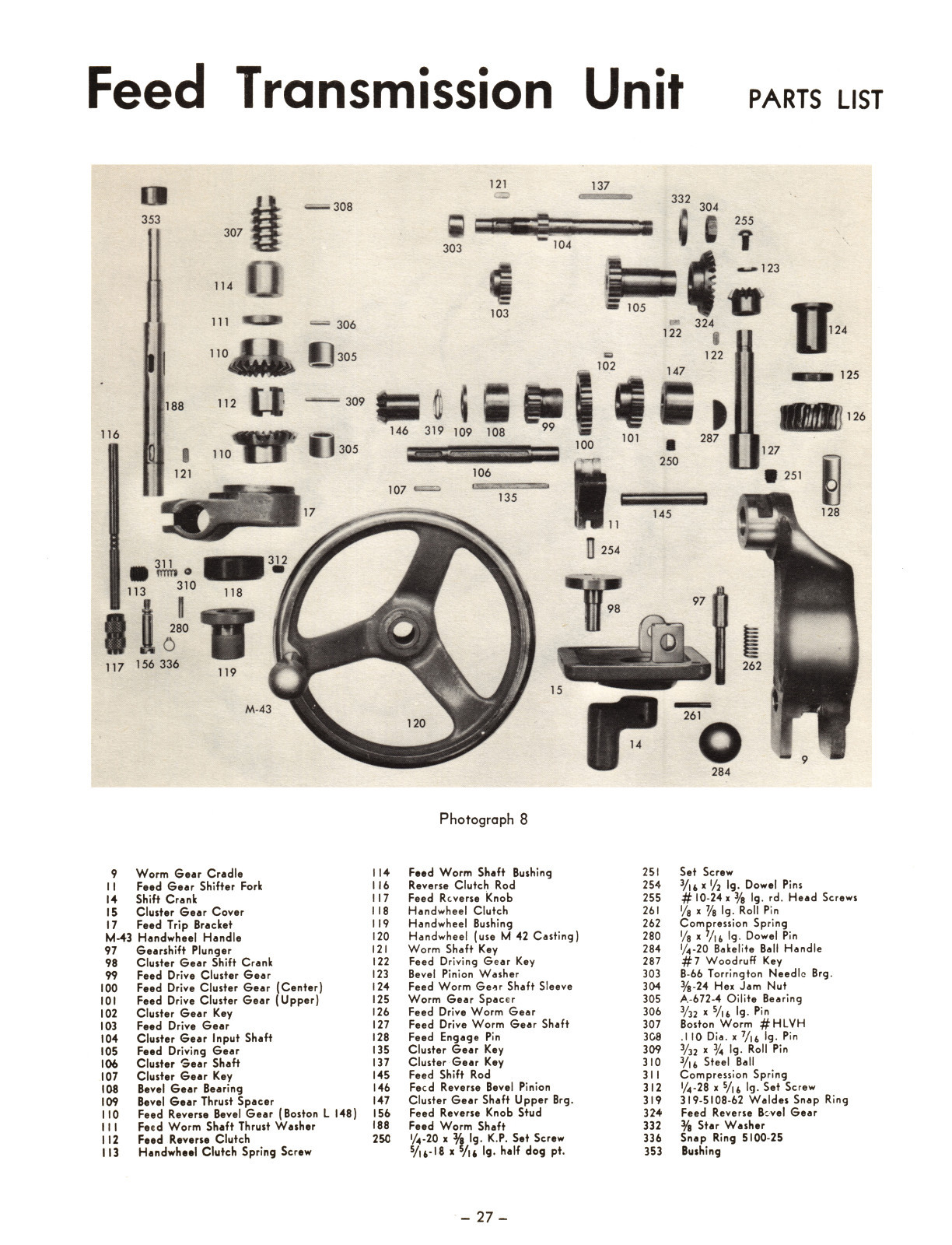 Bridgeport Series I Milling Machine Step Pulley Operator & Parts Manual #1041