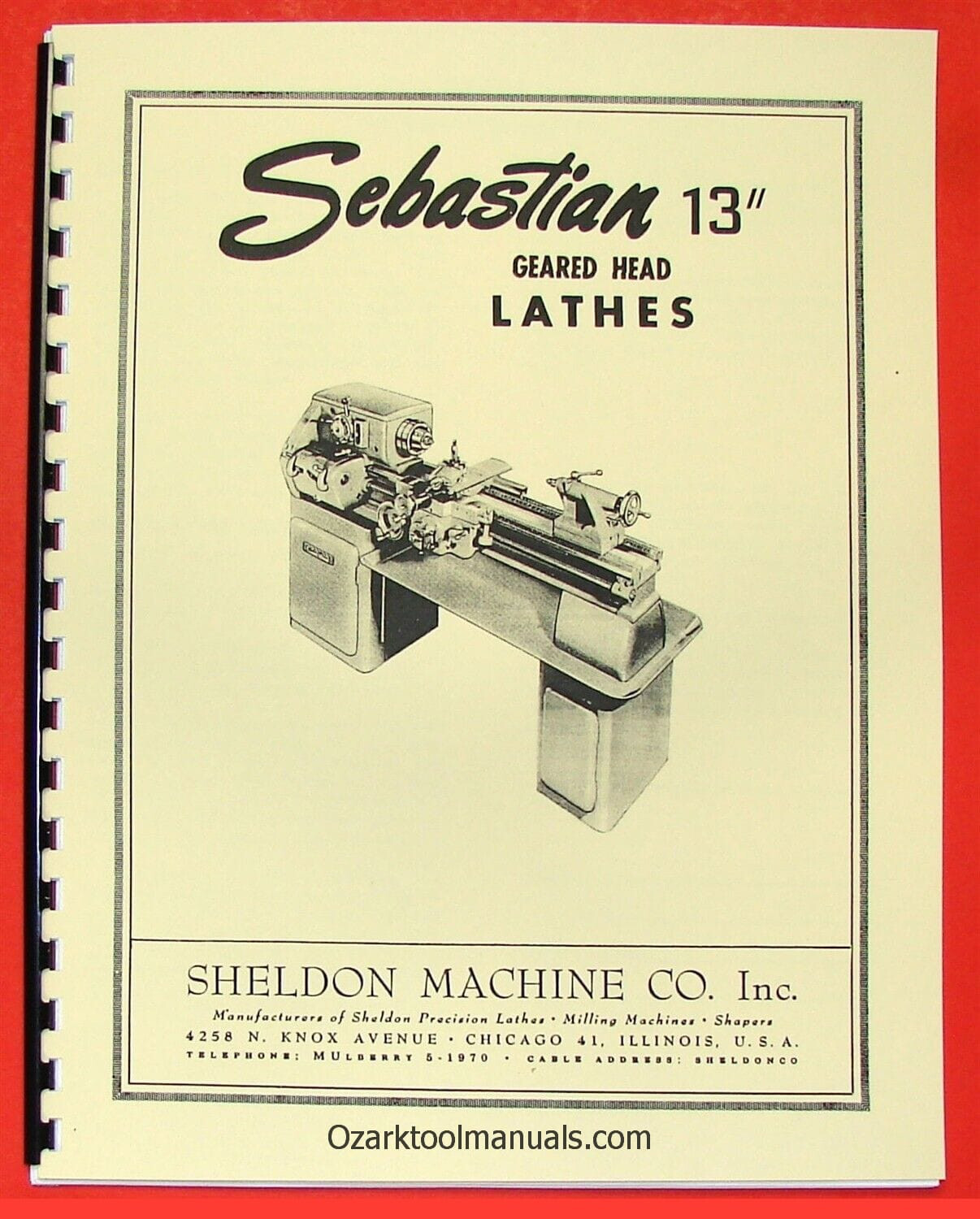SEBASTIAN/Sheldon 13″ Metal Lathe Owners Instructions Service Parts Manual 0649
