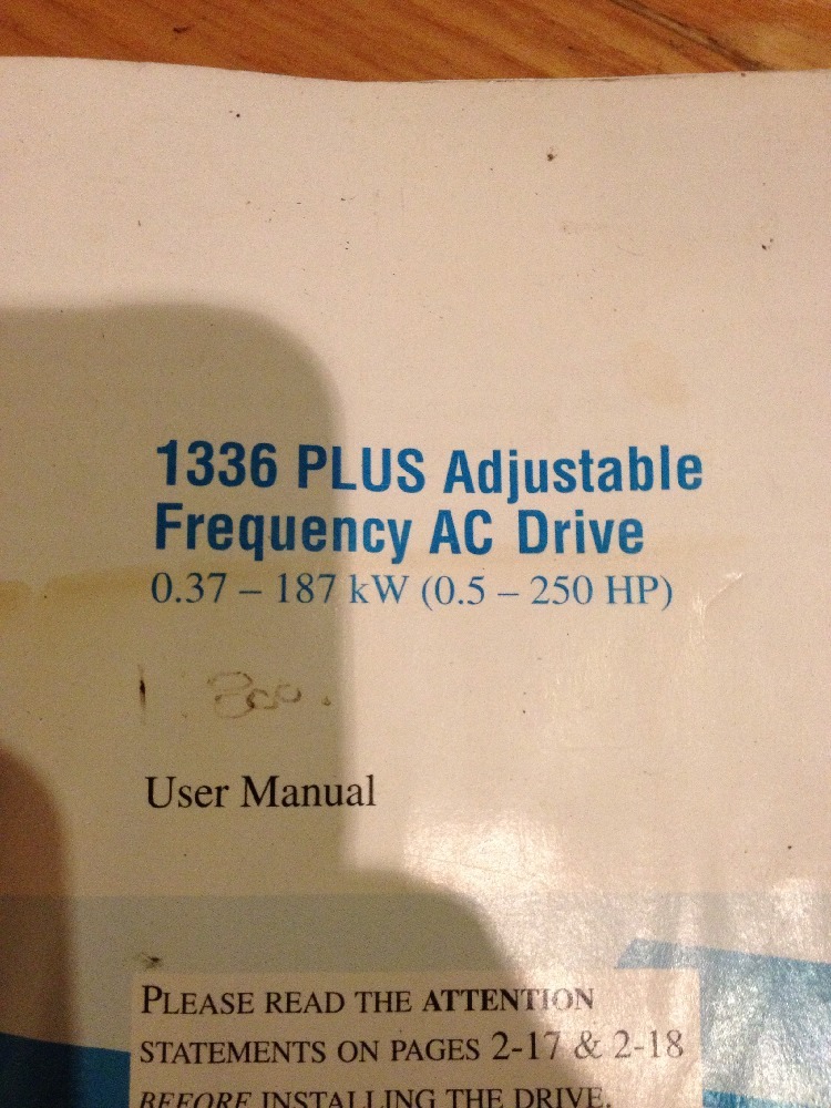 Allen-Bradley 1336 PLUS Adjustable Freq. AC Drive Instruction Manual .5-250 HP