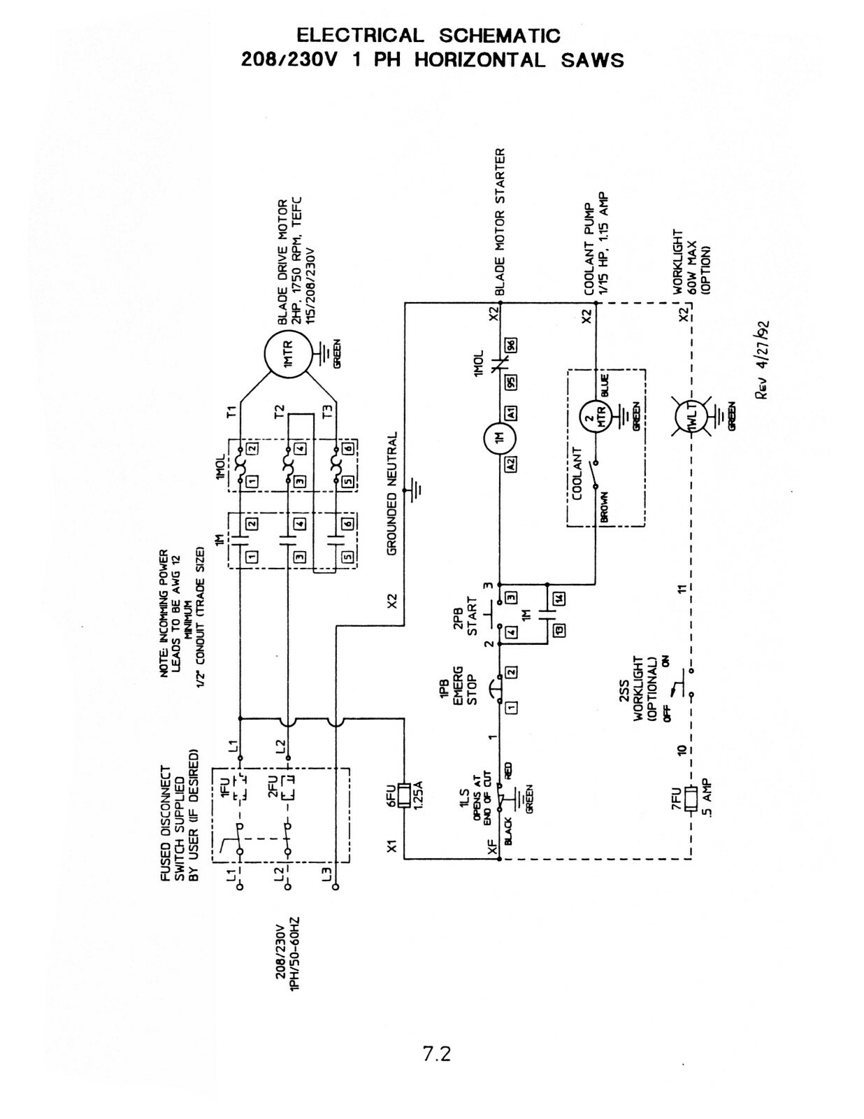 Kalamazoo U816, H8AW, H9AW, 13AW Bandsaw Operating & Maintenance Manual #1715