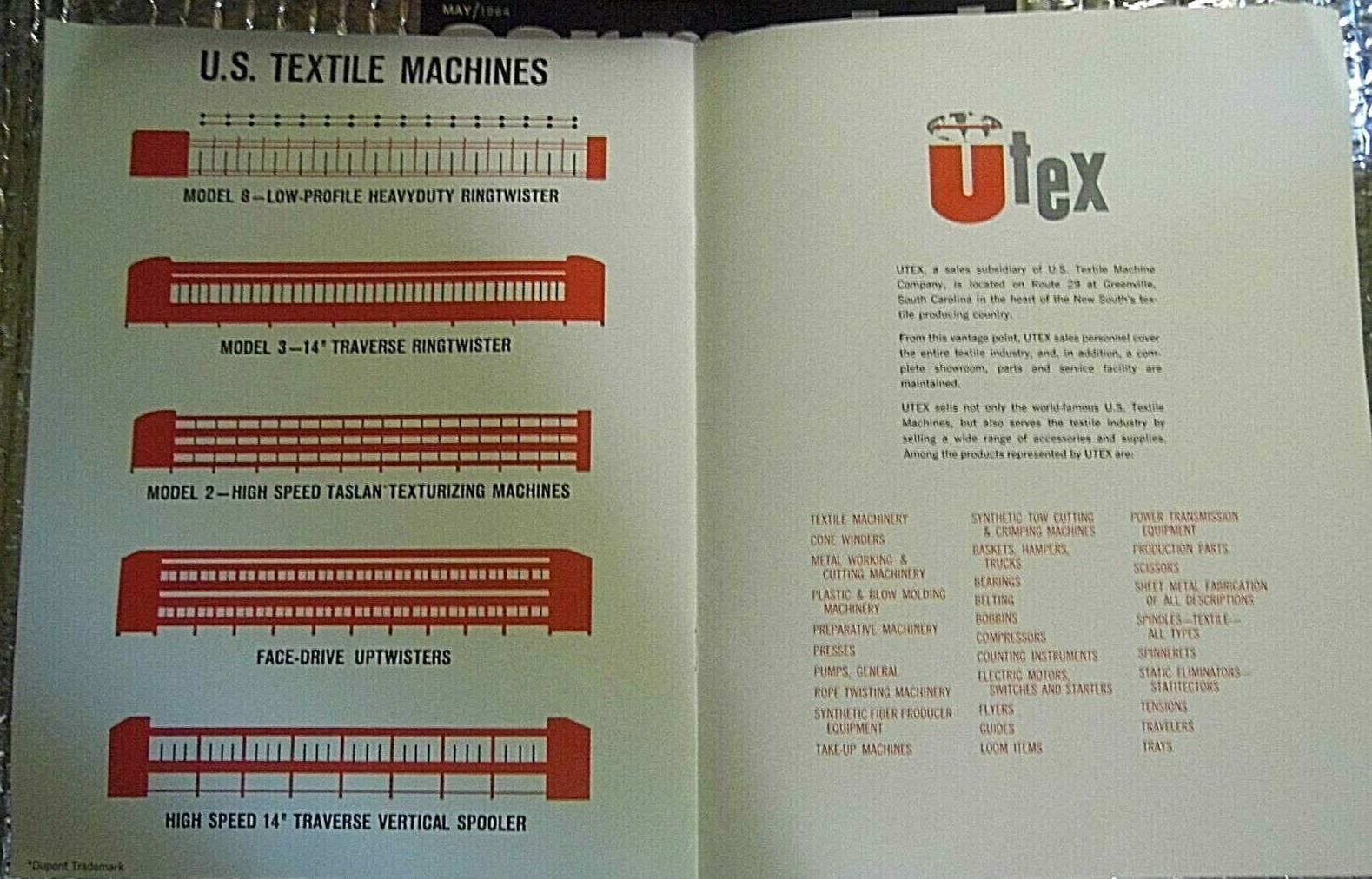 Vintage US Textile Machine Company Paper Brochure corp Division Dynamics Adverti