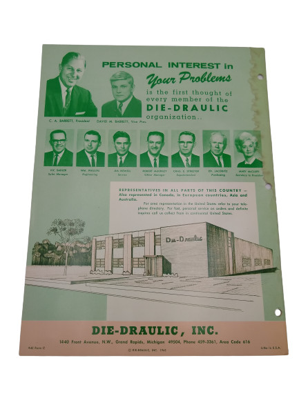 Die-Draulic Inc. Catalog NO. 107 Cut Stamping Costs