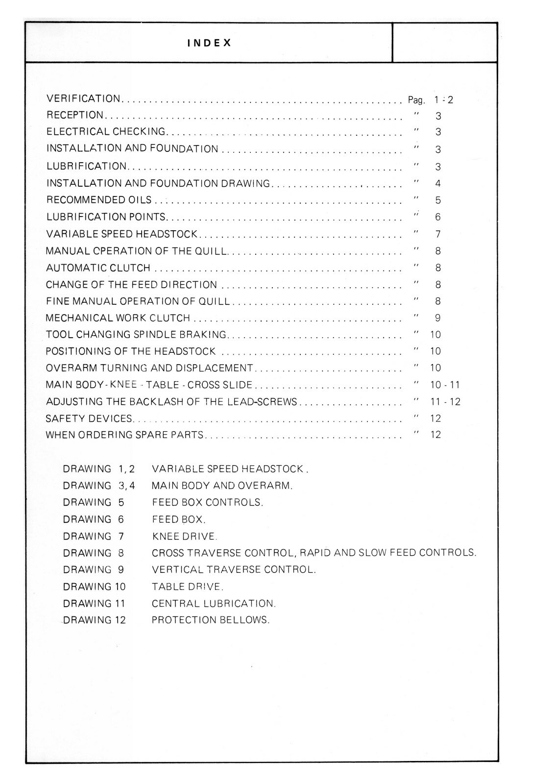 Republic-Lagun FTV-4 Milling Machine Operation, Maintenance, Parts Manual #1542
