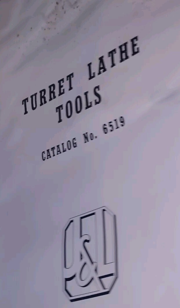TOOLS FOR TURRET LATHES CATALOG 6519 Jones & Lamson Machine Co WATERBURY FARREL