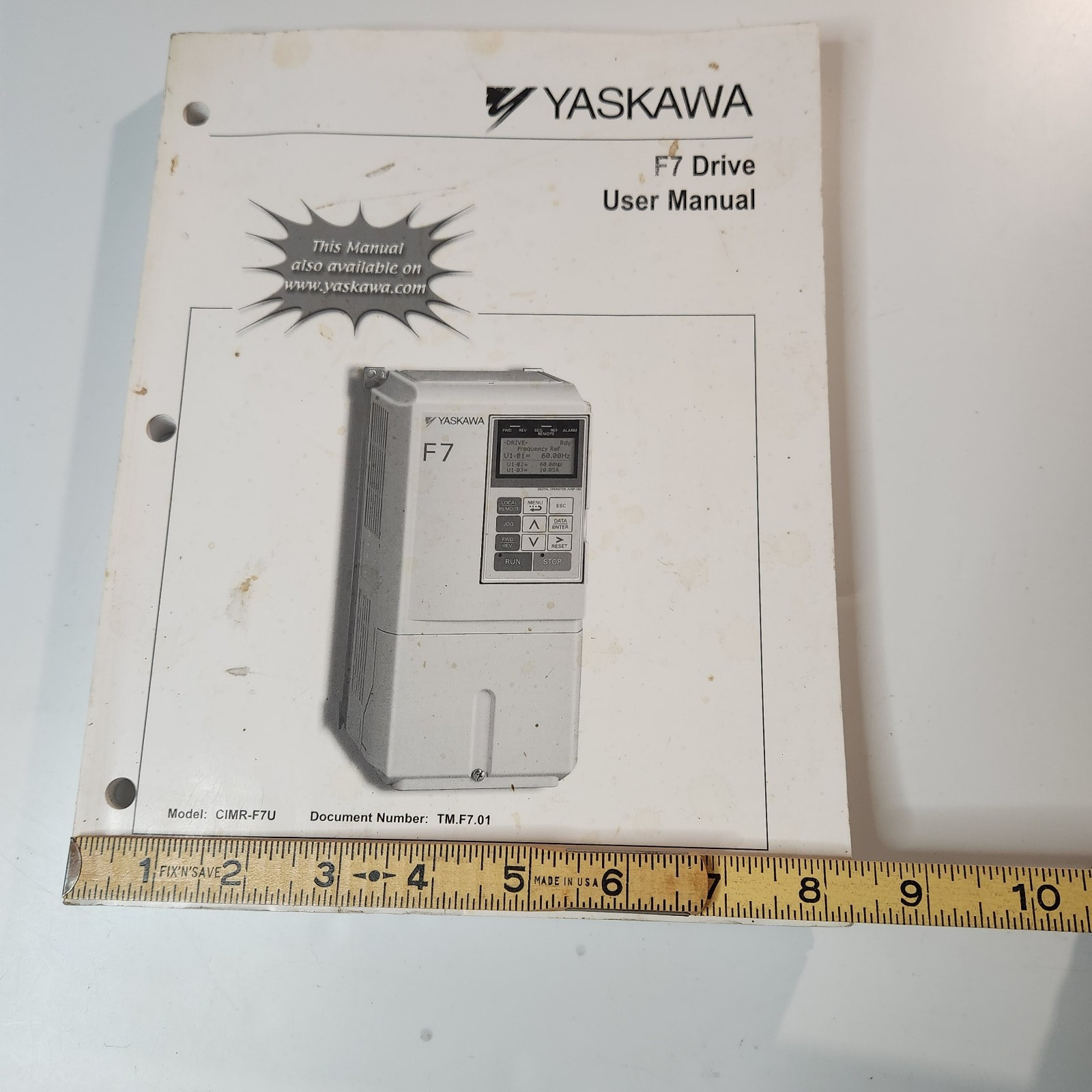 Yaskawa F7 Drive User Manual Model CIMR-F7U Document TM. F7.01