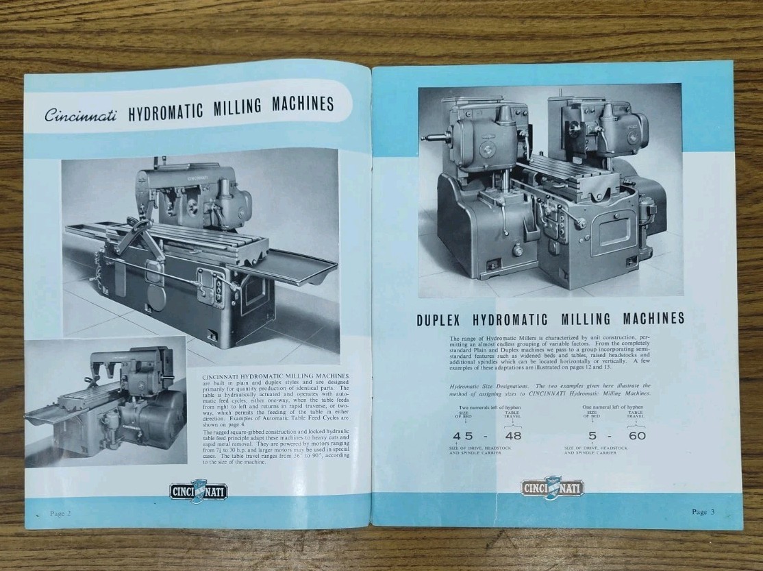 Cincinnati Milling Machines Ltd Birmingham England Hydromatic Brochure Catalog